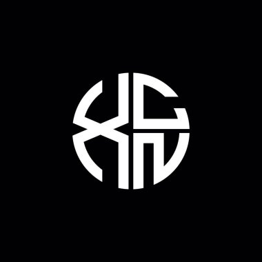 XCN logosu XCN simgesi XCN monogram XCN harf minimalist daire düz modern soyut logo tasarımı