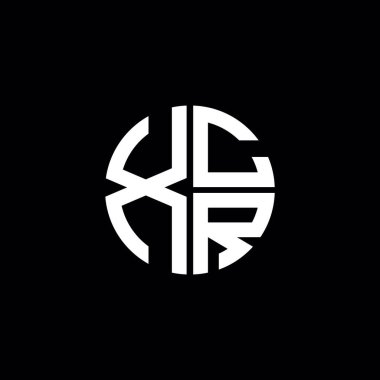 XCR logosu XCR monogramı XCR harfi minimalist daire düz modern soyut logo tasarımı