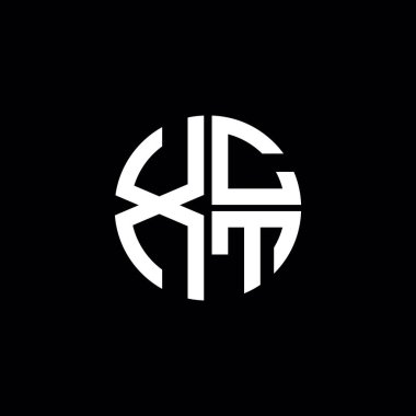 XCT logosu XCT monogramı XCT harfi minimalist daire düz modern soyut logo tasarımı
