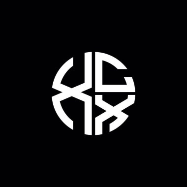 XCX logosu XCX simgesi XCX monogram XCX harf minimalist daire düz modern soyut logo tasarımı