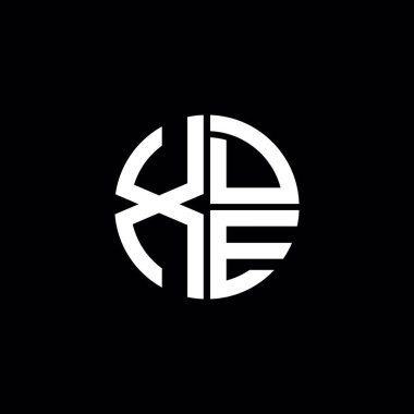 XDE logosu XDE monogramı XDE harfi minimalist daire düz modern soyut logo tasarımı
