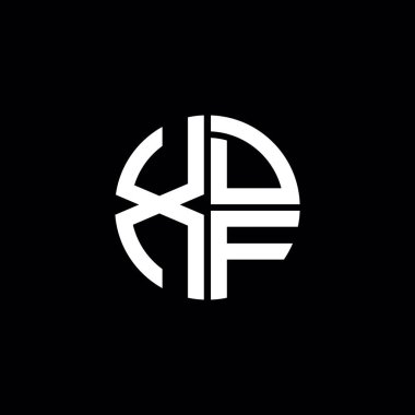XDF logosu XDF monogramı XDF harfi minimalist daire düz modern logo tasarımı