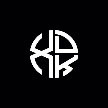 XDK logosu XDK simgesi XDK monogramı XDK harfi minimalist daire düz modern soyut logo tasarımı