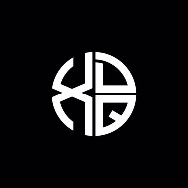 XDQ logosu XDQ simgesi XDQ monogram XDQ harfi minimalist daire düz modern soyut logo tasarımı