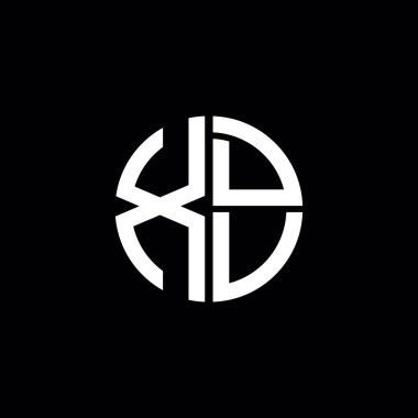 XDV logosu XDV simgesi XDV monogram XDV harf minimalist daire düz modern soyut logo tasarımı