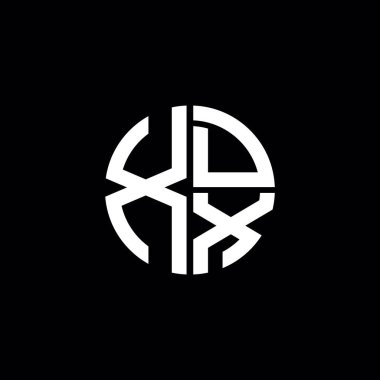 XDX logosu XDX simgesi XDX monogram XDX harf minimalist daire düz modern soyut logo tasarımı