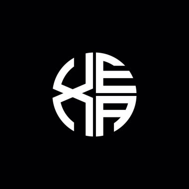 XEA logosu XEA simgesi XEA monogram XEA harf minimalist daire düz modern soyut logo tasarımı
