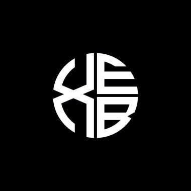 XEB logosu XEB simgesi XEB monogram XEB harfi minimalist daire düz modern soyut logo tasarımı