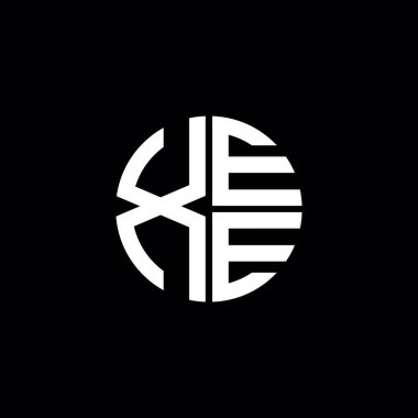 XEE logosu XEE simgesi XEE monogram XEE harf minimalist daire düz modern soyut logo tasarımı