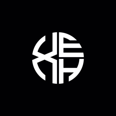 XEH logosu XEH simgesi XEH monogram XEH harf minimalist daire düz modern soyut logo tasarımı