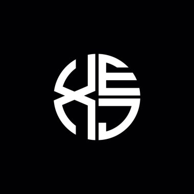 XEJ logosu XEJ simgesi XEJ monogram XEJ harf minimalist daire düz modern logo tasarımı