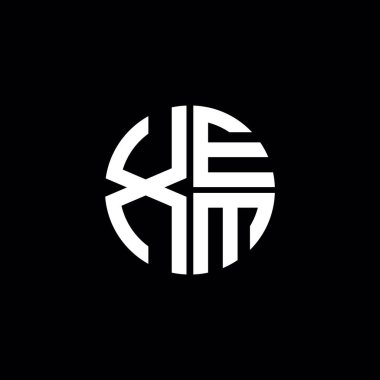 XEM logosu XEM simgesi XEM monogram XEM harf minimalist daire düz modern soyut logo tasarımı