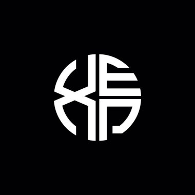 XEP logosu XEP simgesi XEP monogram XEP harfi minimalist daire düz modern soyut logo tasarımı