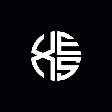 XES logosu XES monogram XES harf minimalist daire düz modern soyut logo tasarımı
