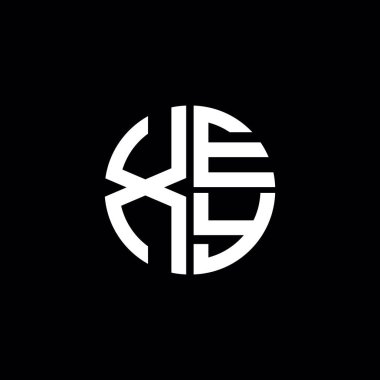 XEY logosu XEY monogramı XEY harfi minimalist daire düz modern soyut logo tasarımı