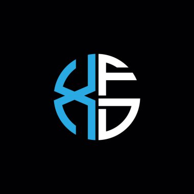XFD logosu XFD simgesi XFD monogram XFD harf minimalist daire düz modern soyut logo tasarımı