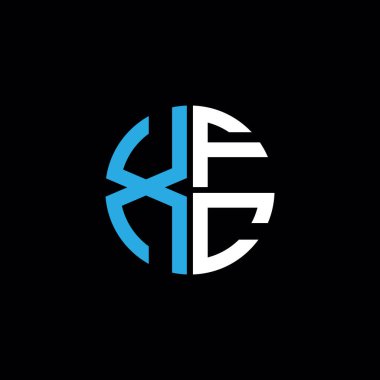 XFC logosu XFC simgesi XFC monogram XFC harfi minimalist daire düz modern soyut logo tasarımı