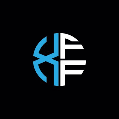 XFF logosu XFF monogramı XFF harfi minimalist daire düz modern soyut logo tasarımı