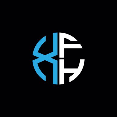 XFH logosu XFH simgesi XFH monogram XFH harfi minimalist daire düz modern soyut logo tasarımı