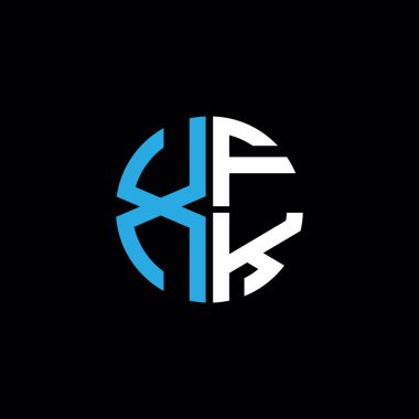 XFK logosu XFK simgesi XFK monogramı XFK harfi minimalist daire düz modern soyut logo tasarımı