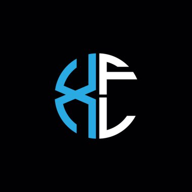 XFL logosu XFL simgesi XFL monogram XFL harf minimalist daire düz modern soyut logo tasarımı