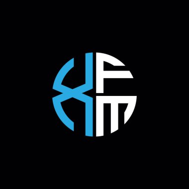 XFM logosu XFM simgesi XFM monogramı XFM harfi minimalist daire düz modern soyut logo tasarımı