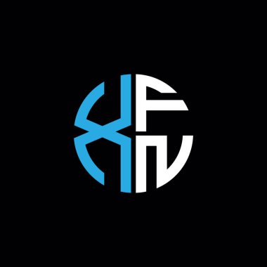 XFN logosu XFN simgesi XFN monogram XFN harfi minimalist daire düz modern soyut logo tasarımı
