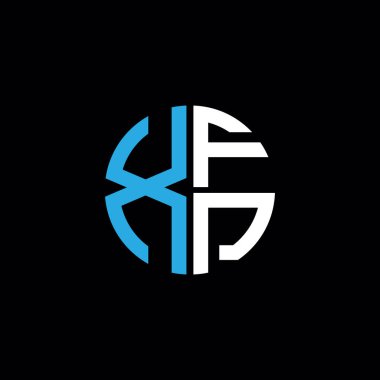 XFP logosu XFP simgesi XFP monogramı XFP harfi minimalist daire düz modern soyut logo tasarımı