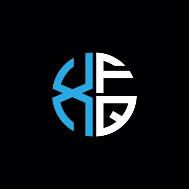 XFQ logosu XFQ simgesi XFQ monogramı XFQ harfi minimalist daire düz modern soyut logo tasarımı