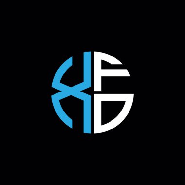 XFO logosu XFO başlığı XFO harfi minimalist daire düz modern soyut logo tasarımı