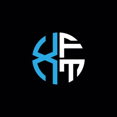 XFT logosu XFT simgesi XFT monogram XFT harfi minimalist daire düz modern soyut logo tasarımı