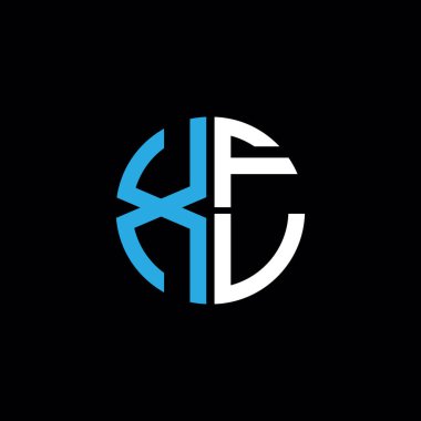 XFV logosu XFV simgesi XFV başlığı XFV harfi minimalist daire düz modern soyut logo tasarımı