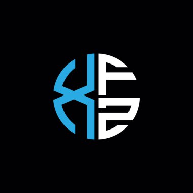 XFZ logosu XFZ simgesi XFZ simgesi XFZ harfi minimalist daire düz modern soyut logo tasarımı