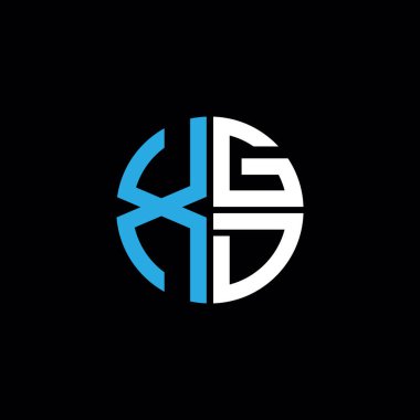 XGD logosu XGD simgesi XGD monogram XGD harf minimalist daire düz modern logo tasarımı