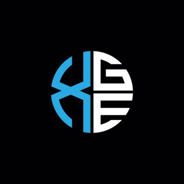 XGE logo XGE simgesi XGE monogram XGE harf minimalist daire düz modern soyut logo tasarımı