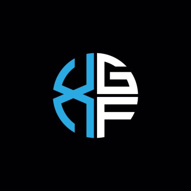 XGF logosu XGF monogramı XGF harfi minimalist daire düz modern logo tasarımı