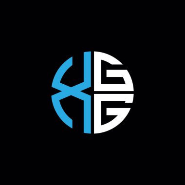XGG logosu XGG simgesi XGG monogramı XGG harfi minimalist daire düz modern soyut logo tasarımı