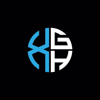 XGH logosu XGH simgesi XGH harfi XGH minimalist daire düz modern soyut logo tasarımı