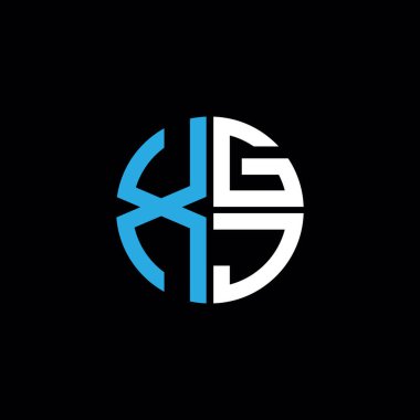 XGJ logosu XGJ simgesi XGJ monogram XGJ harf minimalist daire düz modern logo tasarımı