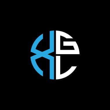 XGL logosu XGL simgesi XGL monogram XGL harf minimalist daire düz modern soyut logo tasarımı