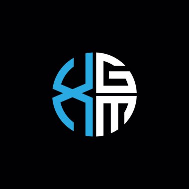 XGM logosu XGM simgesi XGM monogramı XGM harfi minimalist daire düz modern soyut logo tasarımı