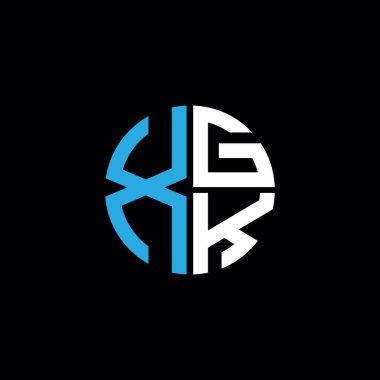 XGK logosu XGK simgesi XGK monogramı XGK harfi minimalist daire düz modern soyut logo tasarımı