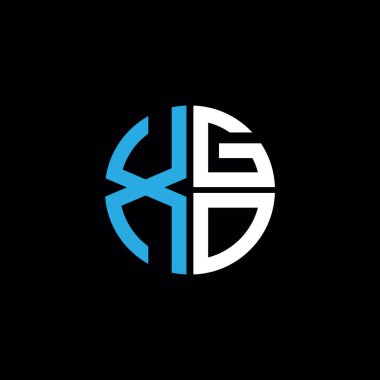 XGO logosu XGO simgesi XGO monogramı XGO harfi minimalist daire düz modern soyut logo tasarımı