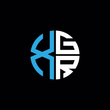XGR logosu XGR monogramı XGR harfi minimalist daire düz modern soyut logo tasarımı