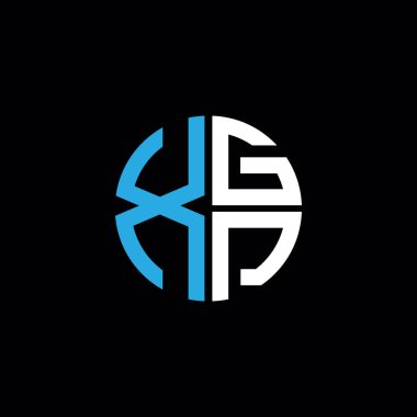 XGP logosu XGP simgesi XGP monogramı XGP harfi minimalist daire düz modern soyut logo tasarımı