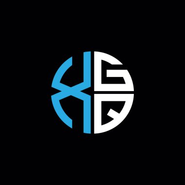 XGQ logosu XGQ simgesi XGQ monogramı XGQ harfi minimalist daire düz modern soyut logo tasarımı