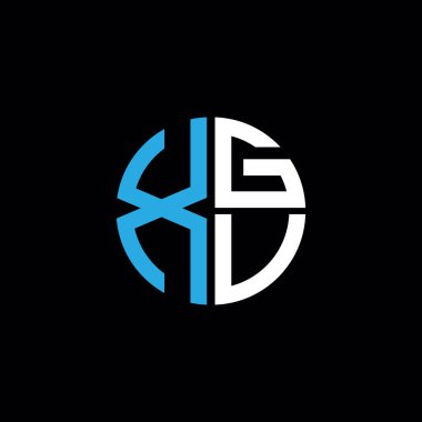 XGV logosu XGV simgesi XGV monogram XGV harf minimalist daire düz modern soyut logo tasarımı