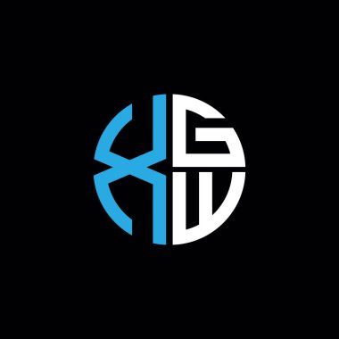 XGW logosu XGW simgesi XGW monogram XGW harf minimalist daire düz modern soyut logo tasarımı