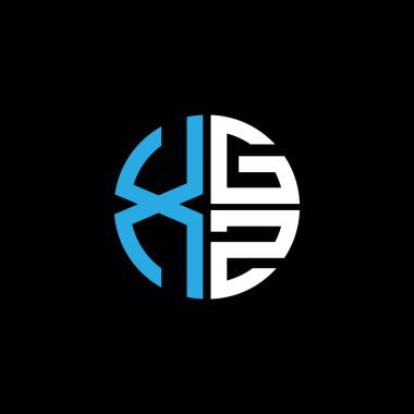 XGZ logosu XGZ simgesi XGZ monogram XGZ harfi minimalist daire düz modern soyut logo tasarımı