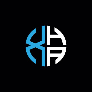 XHA logosu XHA simgesi XHA harfleri XHA harfi minimalist daire düz modern soyut logo tasarımı